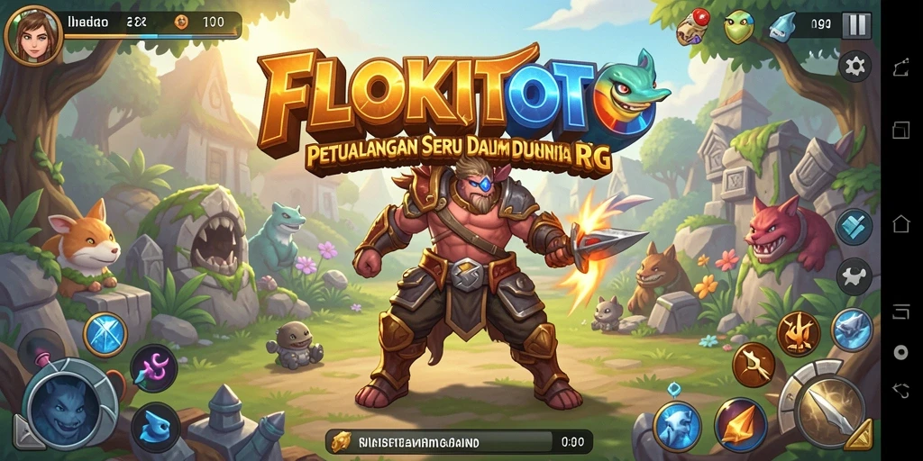 Tangkapan layar dari gameplay RPG yang mendebarkan di FLOKITOTO.