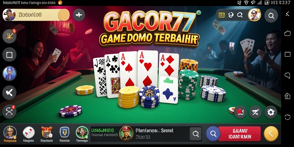 Tampilan gameplay seru dari GACOR77 dalam permainan Domino.