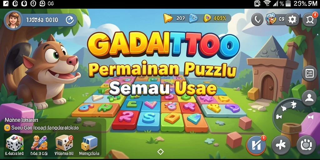 Tampilan gameplay seru dari GADAITOTO, penuh tantangan puzzle.