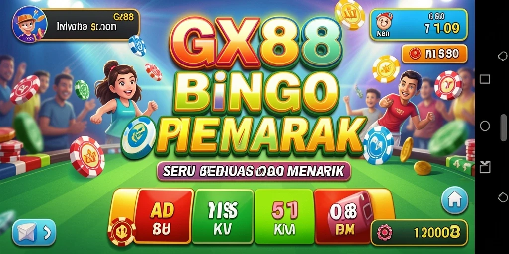 Screenshot utama GX88 menampilkan gameplay Bingo yang seru dan interaktif.
