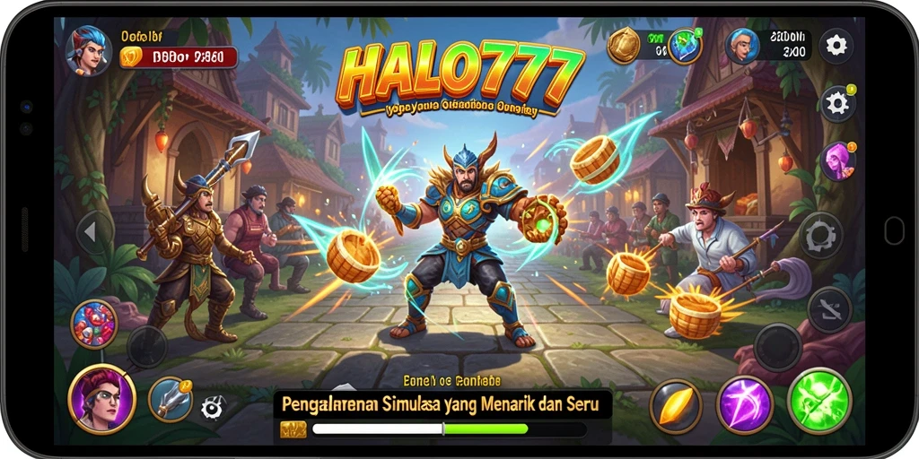 Screenshot menunjukkan gameplay menegangkan dan interaktif dari HALO777.