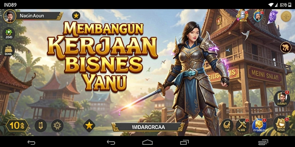 Tangkapan layar dari gameplay IND89, menunjukkan aspek managemen bisnis yang mendetail.
