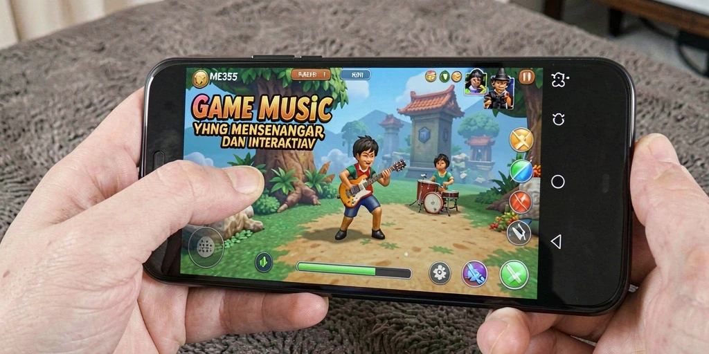 Tampilan gameplay ME355 yang seru dengan berbagai alat musik.