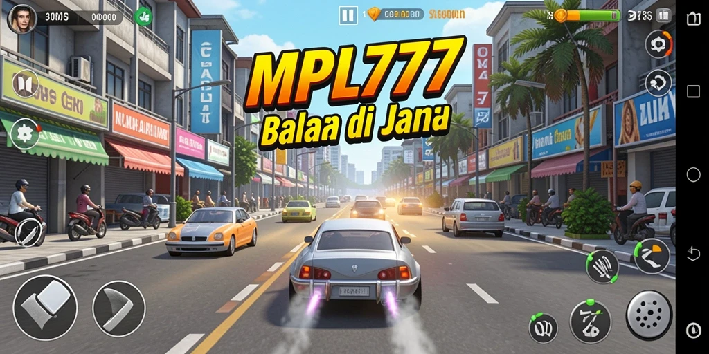 Tampilan gameplay seru balapan di MPL777 dengan mobil cepat.