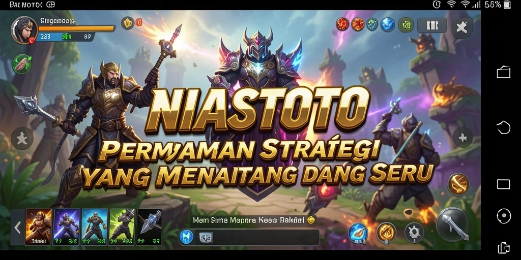 Tampilan gameplay seru dalam NIASTOTO yang menunjukkan pertempuran strategis.