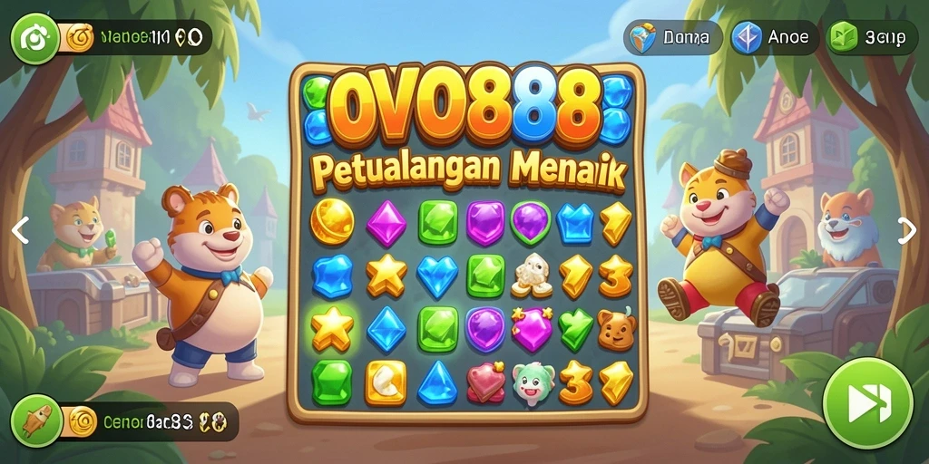 Tampilan gameplay OVO88 yang seru dengan kombinasi warna-warni.