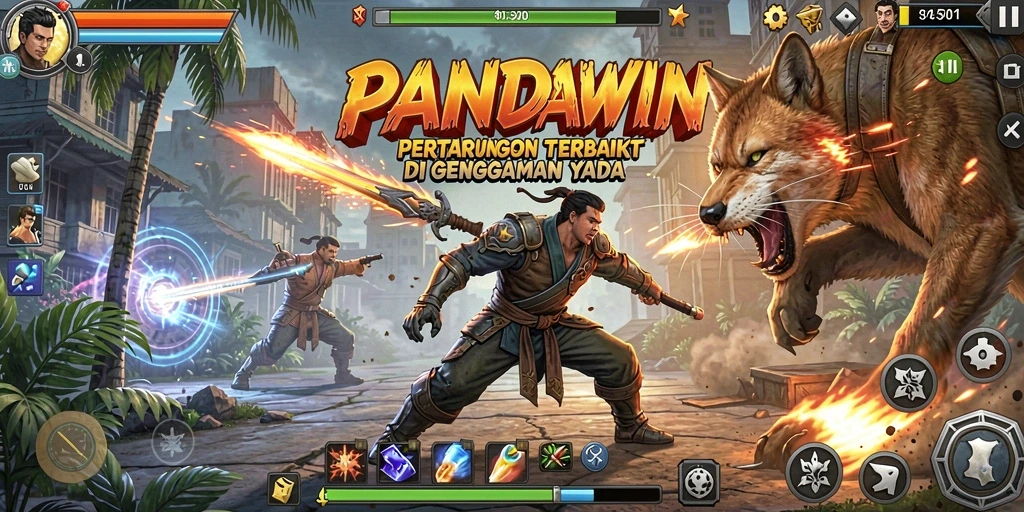 Tangkapan layar pertarungan epik di PANDAWIN.