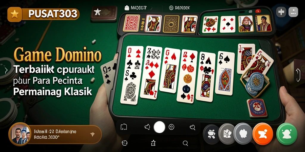 Screenshot PUSAT303 menampilkan gameplay seru permainan Domino.