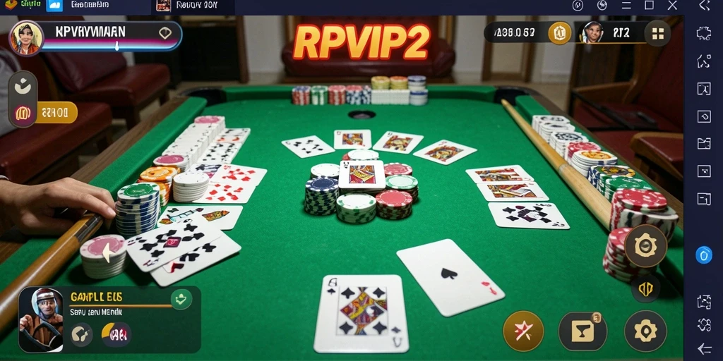 Tampilan gameplay seru di RPVIP2 dengan fitur Gaple yang menarik.