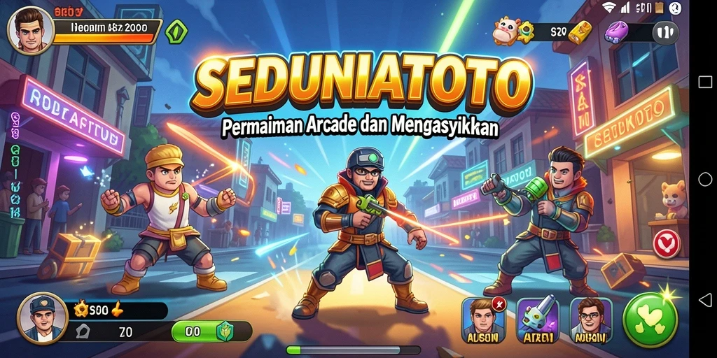 Tangkapan layar gameplay SEDUNIATOTO yang menunjukkan aksi seru dan dinamis.