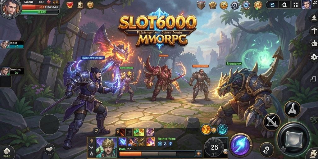 Tangkapan layar menampilkan aksi seru dalam game MMORPG SLOT6000.