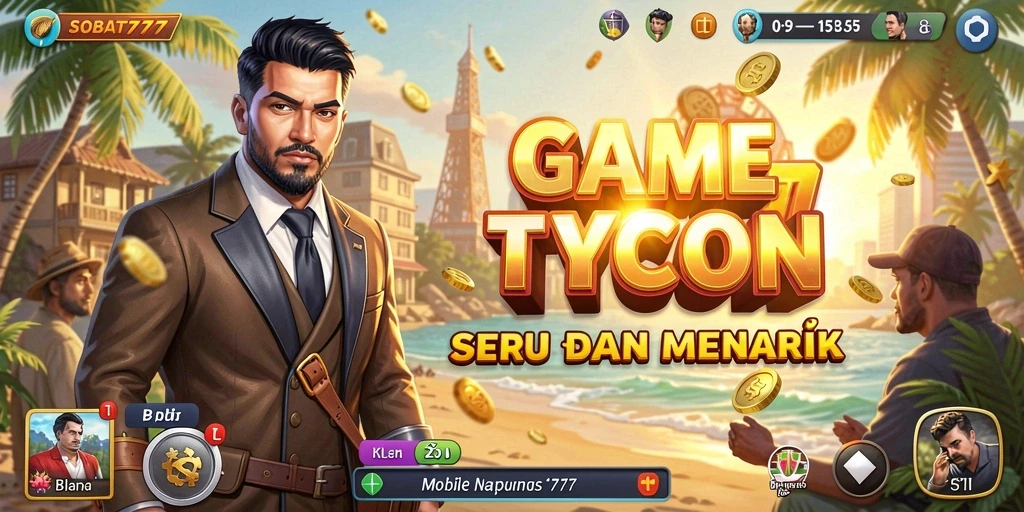 Screenshot menunjukkan gameplay menarik di SOBAT777 dengan elemen Tycoon.