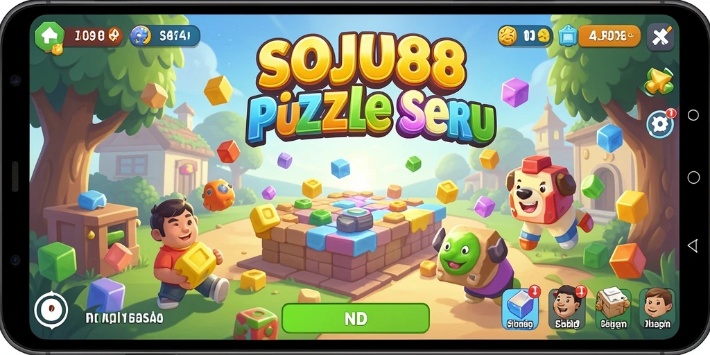 Gambaran gameplay menarik SOJU88 dengan teka-teki yang penuh warna.