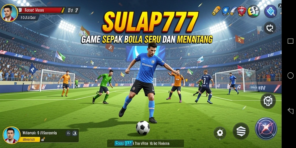 Screenshot gameplay SULAP777 yang menampilkan aksi sepak bola seru.