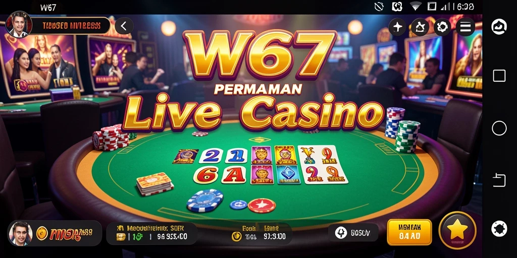 Tampilan gameplay W67 yang nyata di Live Casino.