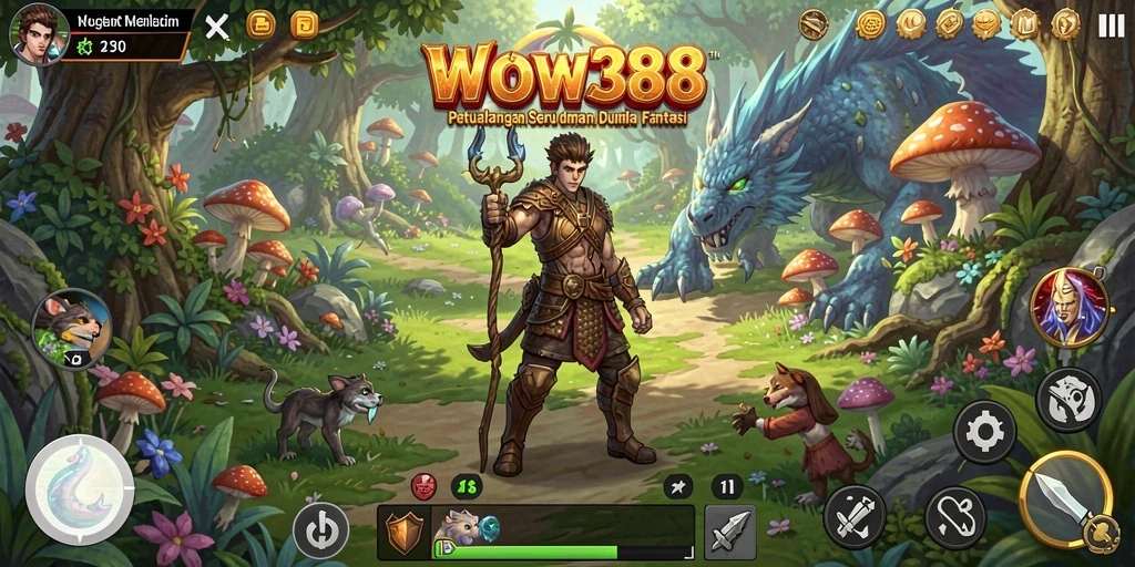 Tampilan gameplay WOW388 yang penuh warna dan penuh aksi.