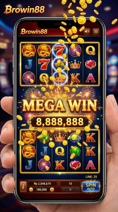Screenshot antarmuka utama aplikasi browin88 yang menarik.